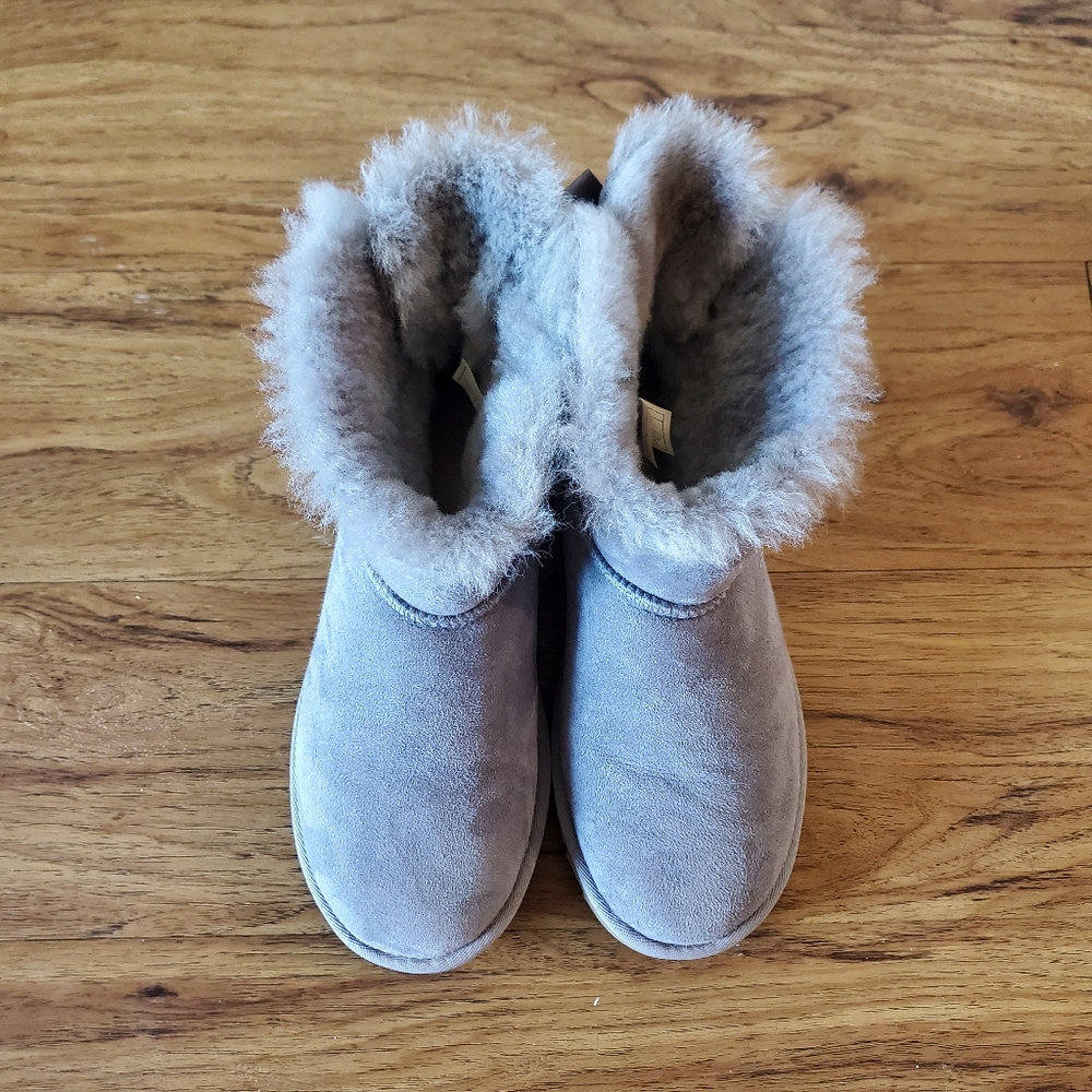 UGG Grey Mini Bailey Bow II Boots